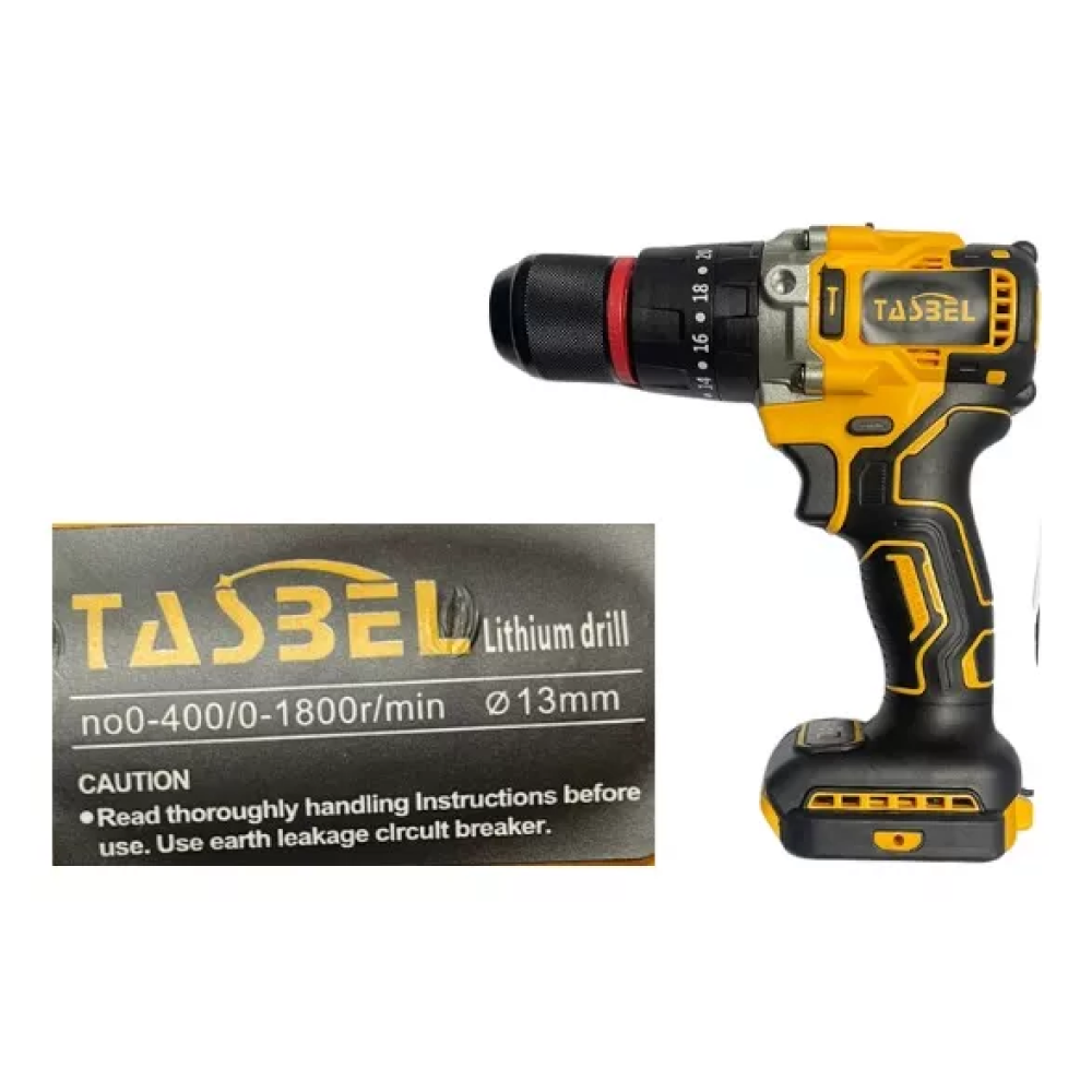 SET DE 3  HERRAMIENTAS PROFESIONALES TASBEL: Taladro, LLave de impacto y Esmeril Inalambricos