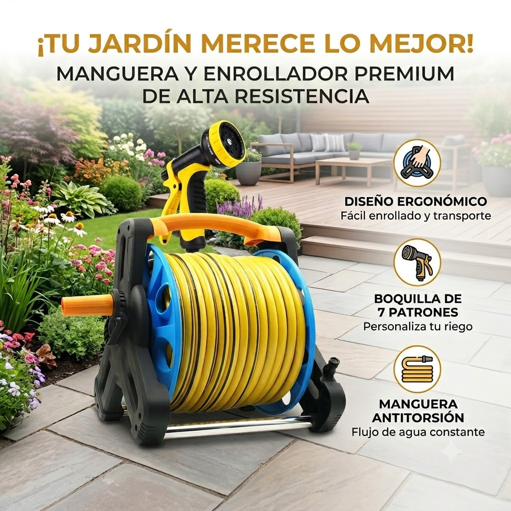 Carrete de Manguera de Jardín 15 M
